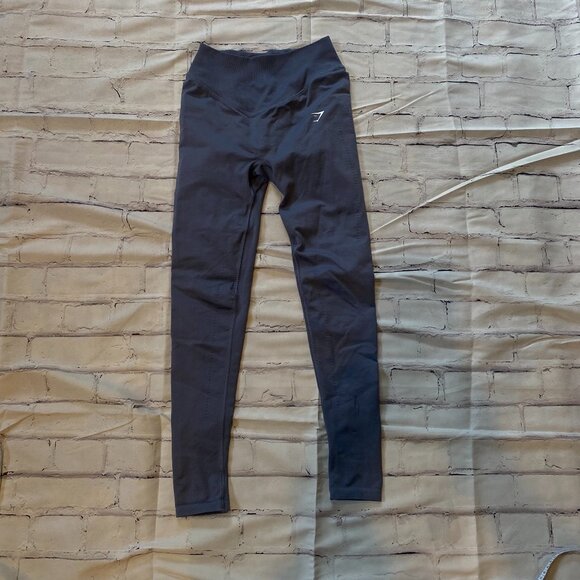 Gymshark High Waisted Perforated Leggings Dark Gray Size Small Womens - Picture 2 of 7